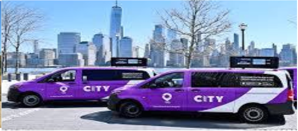 Picture of purple Via micro-transit vans